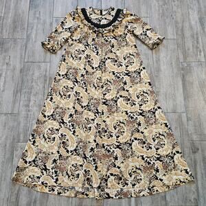 Liberty House Naturally Petite Vintage Paisley Maxi Dress Womens 8 Boho 70s